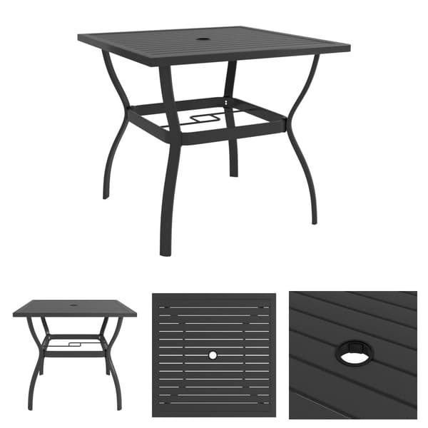 The Living Store havebord 81,5x81,5x72 cm stål antracitgrå -  Haveborde