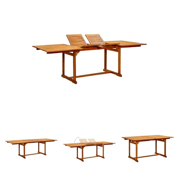 The Living Store Trädgårdsbord (160-240)x100x75 cm massivt akaciaträ - Utebord