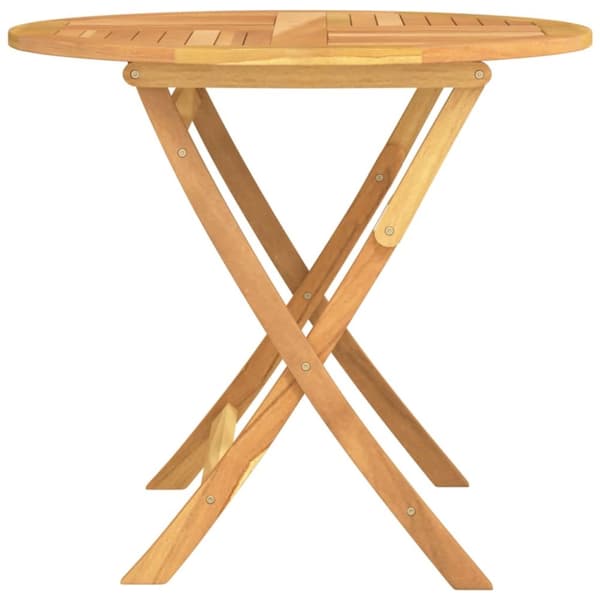 The Living Store Hopfällbart trädgårdsbord 85x76 cm massiv teak - Utebord