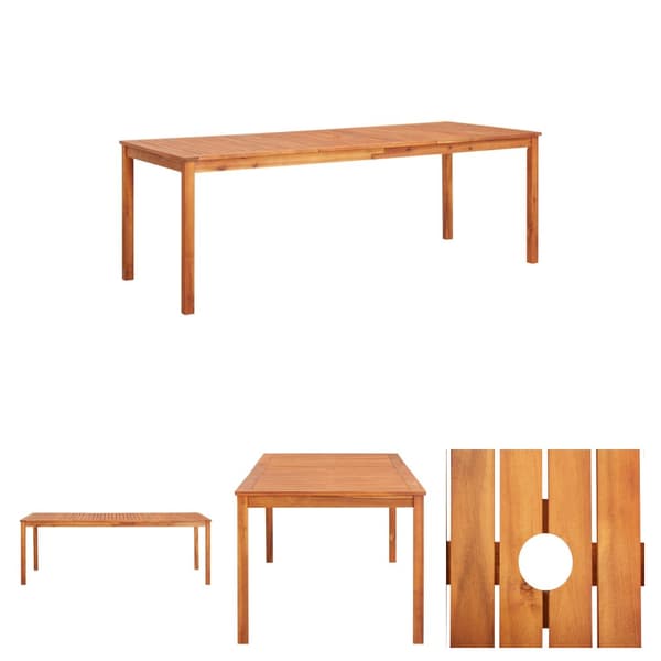 The Living Store Trädgårdsbord 215x90x74 cm massivt akaciaträ -  Utebord