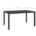 Miniatyrbillede 6 af 6: The Living Store havebord WPC aluminium 150 x 90 x 74 cm sort -  Haveborde