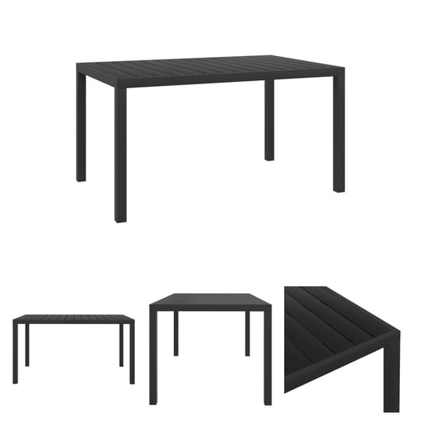 The Living Store havebord WPC aluminium 150 x 90 x 74 cm sort - Haveborde