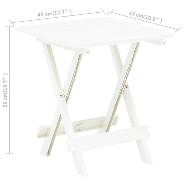 The Living Store foldbart havebord 45x43x50 cm plastik hvid - Haveborde