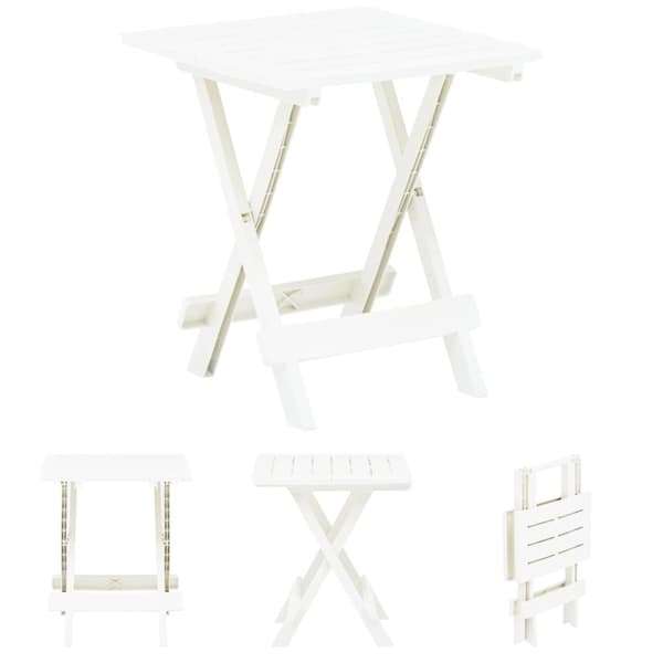 The Living Store foldbart havebord 45x43x50 cm plastik hvid -  Haveborde