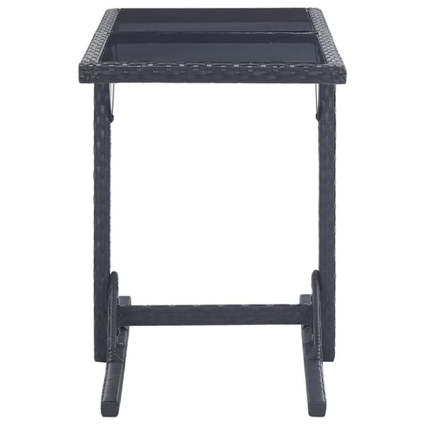 The Living Store havebord 110 x 53 x 72 cm sort glas og poliratanas - Haveborde