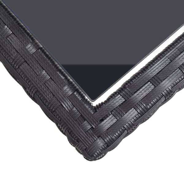 The Living Store havebord 110 x 53 x 72 cm sort glas og poliratanas - Haveborde