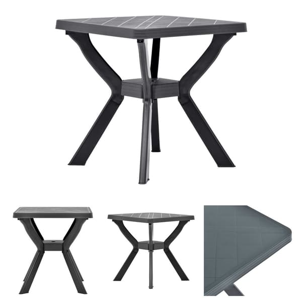 The Living Store bistrobord 70x70x72 cm plast antracitgrå -  Haveborde