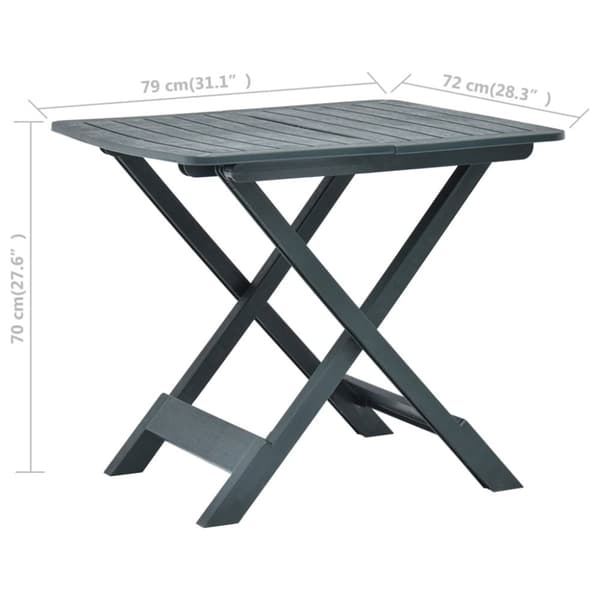 The Living Store foldbart havebord 79 x 72 x 70 cm plastik grøn - Haveborde