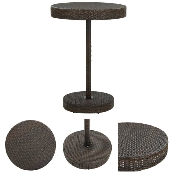 The Living Store havebord 75,5x106 cm polyrattan brun -  Haveborde