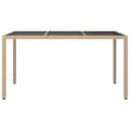 Miniatyrbillede 4 af 7: The Living Store havebord 150x90x75 cm hærdet glas og polyrattan beige -  Haveborde