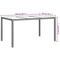 Miniatyrbillede 7 af 7: The Living Store havebord 150x90x75 cm hærdet glas og polyrattan beige -  Haveborde