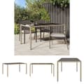 Miniatyrbillede 1 af 7: The Living Store havebord 150x90x75 cm hærdet glas og polyrattan beige -  Haveborde