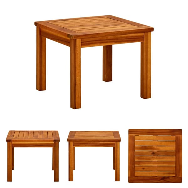 The Living Store sofabord til haven 45x45x36 cm massivt akacietræ - Haveborde