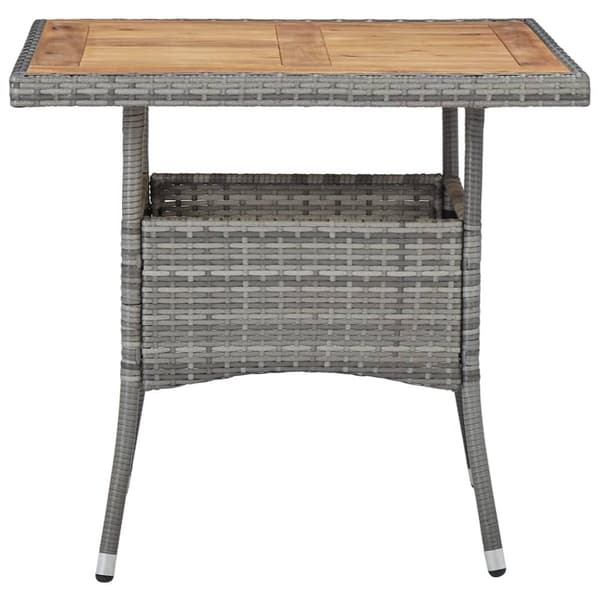 The Living Store udendørs spisebord polyrattan og massivt akacietræ grå - Haveborde
