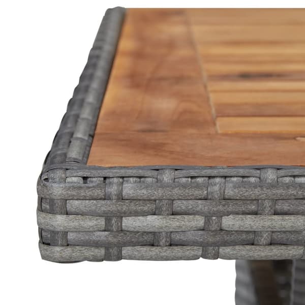 The Living Store udendørs spisebord polyrattan og massivt akacietræ grå - Haveborde