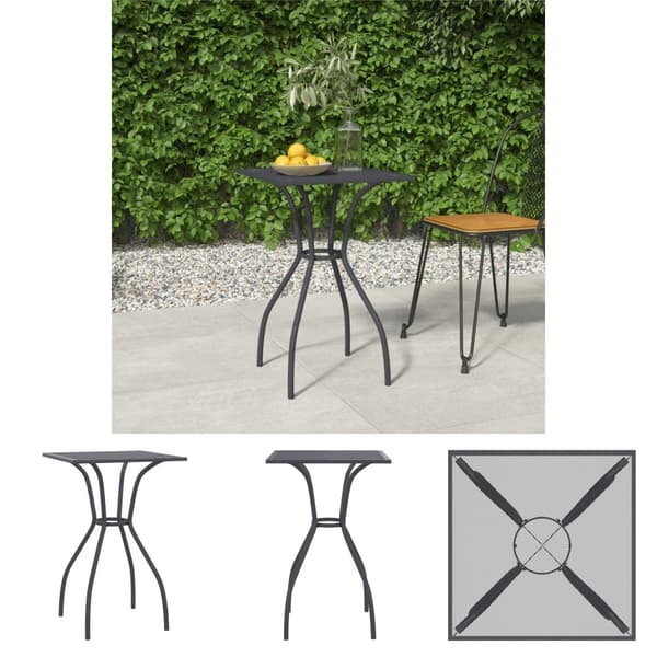 The Living Store havebord 50x50x72 cm stål og meshstof antracitgrå -  Haveborde