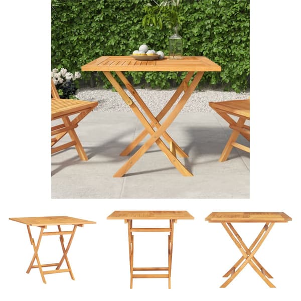 The Living Store foldbart havebord 85x85x76 cm massivt teaktræ -  Haveborde