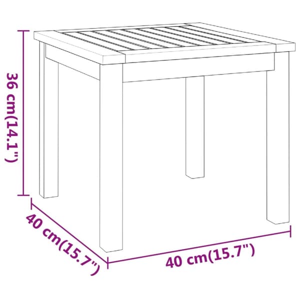 The Living Store sofabord 40x40x36 cm massivt akacietræ - Haveborde