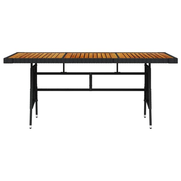 The Living Store havebord 160x70x72 cm polyrattan og massivt akacietræ sort - Haveborde