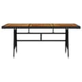 Miniatyrbillede 3 af 5: The Living Store havebord 160x70x72 cm polyrattan og massivt akacietræ sort -  Haveborde
