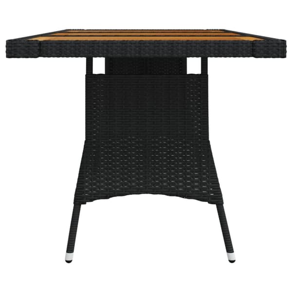 The Living Store havebord 160x70x72 cm polyrattan og massivt akacietræ sort - Haveborde