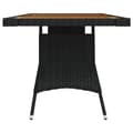Miniatyrbillede 4 af 5: The Living Store havebord 160x70x72 cm polyrattan og massivt akacietræ sort -  Haveborde