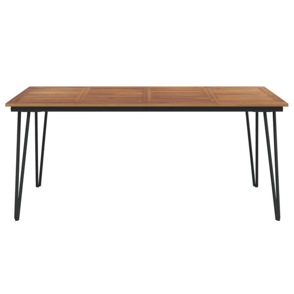 The Living Store Trädgårdsbord med hårnålsben 180x90x75 cm massivt akaciaträ -  Utebord
