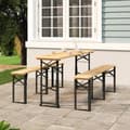 Miniatyrbillede 2 af 7: The Living Store foldbart barbord 170x50x75/105 cm massivt grantræ -  Haveborde