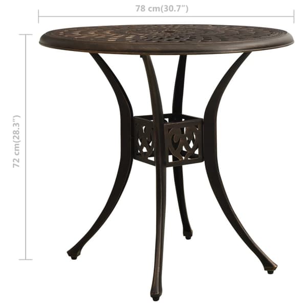 The Living Store havebord 78x78x72 cm støbt aluminium bronzefarvet - Haveborde
