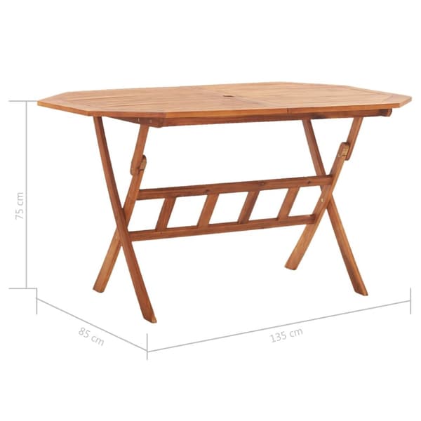 The Living Store foldbart havebord 135 x 85 x 75 cm massivt akacietræ - Haveborde
