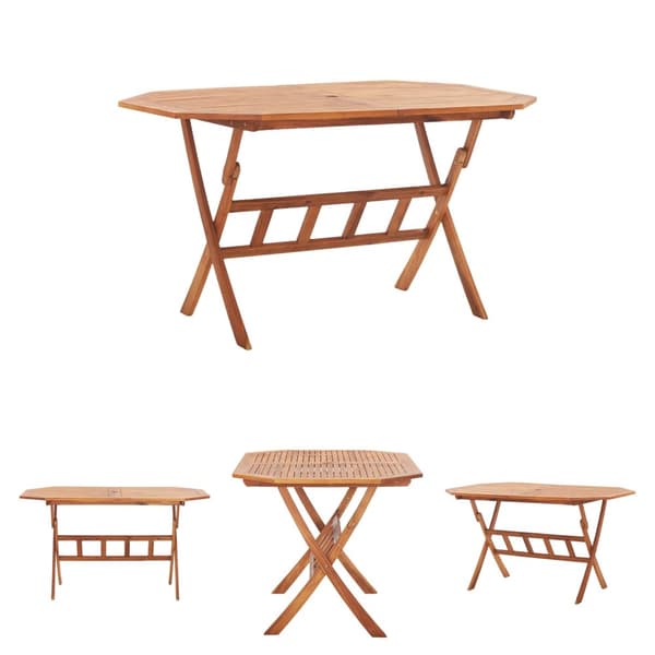 The Living Store foldbart havebord 135 x 85 x 75 cm massivt akacietræ - Haveborde