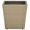 Miniatyrbillede 3 af 6: The Living Store tebord 41,5x41,5x44 cm polyrattan og hærdet glas beige -  Haveborde