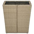 Miniatyrbillede 4 af 6: The Living Store tebord 41,5x41,5x44 cm polyrattan og hærdet glas beige -  Haveborde