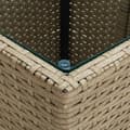 Miniatyrbillede 5 af 6: The Living Store tebord 41,5x41,5x44 cm polyrattan og hærdet glas beige -  Haveborde