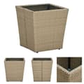 Miniatyrbillede 1 af 6: The Living Store tebord 41,5x41,5x44 cm polyrattan og hærdet glas beige -  Haveborde
