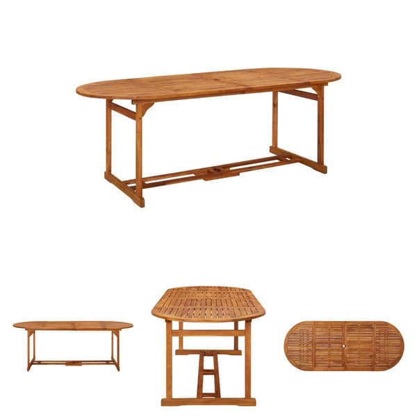 The Living Store Puutarharuokapöytä 220x90x75 cm täysi akaasiapuu - Ulkopöydät