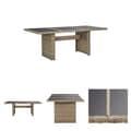 Pikkukuva 1 / 7: The Living Store Puutarhan ruokapöytä ruskea 200x100x74 cm lasi ja polyrottinki -  Ulkopöydät