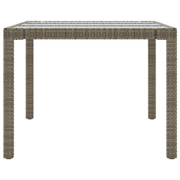 The Living Store havebord 190x90x75 cm hærdet glas og polyrattan grå - Haveborde
