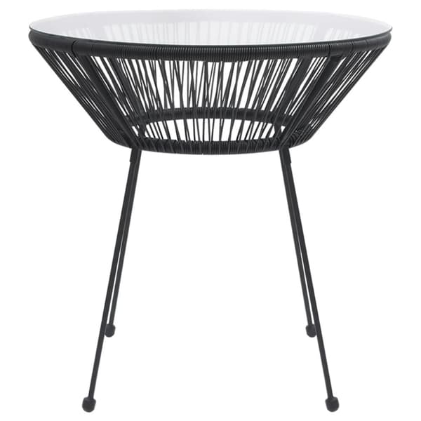 The Living Store havebord Ø70x74 cm rattan og glas sort - Haveborde