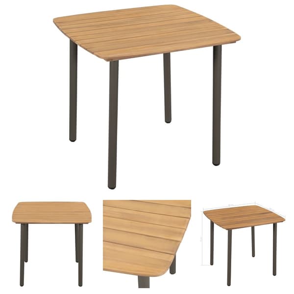 The Living Store havebord massivt akacietræ og stål 80 x 80 x 72 cm - Haveborde