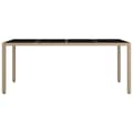 Miniatyrbillede 4 af 7: The Living Store havebord med glasbordplade polyrattan og hærdet glas beige -  Haveborde