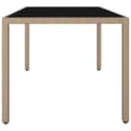 Miniatyrbillede 5 af 7: The Living Store havebord med glasbordplade polyrattan og hærdet glas beige -  Haveborde