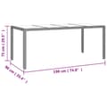 Miniatyrbillede 7 af 7: The Living Store havebord med glasbordplade polyrattan og hærdet glas beige -  Haveborde