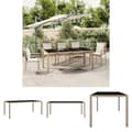 Miniatyrbillede 1 af 7: The Living Store havebord med glasbordplade polyrattan og hærdet glas beige -  Haveborde