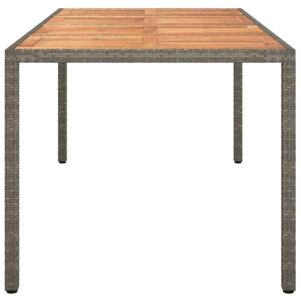 The Living Store havebord 190x90x75 cm polyrattan og akacietræ grå -  Haveborde