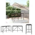 Miniatyrbillede 1 af 7: The Living Store barbord med glasplade 180x70x110 cm polyrattan brun -  Haveborde