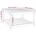 Miniatyrbillede 9 af 9: The Living Store havebord 82,5x82,5x45 cm massivt fyrretræ -  Haveborde