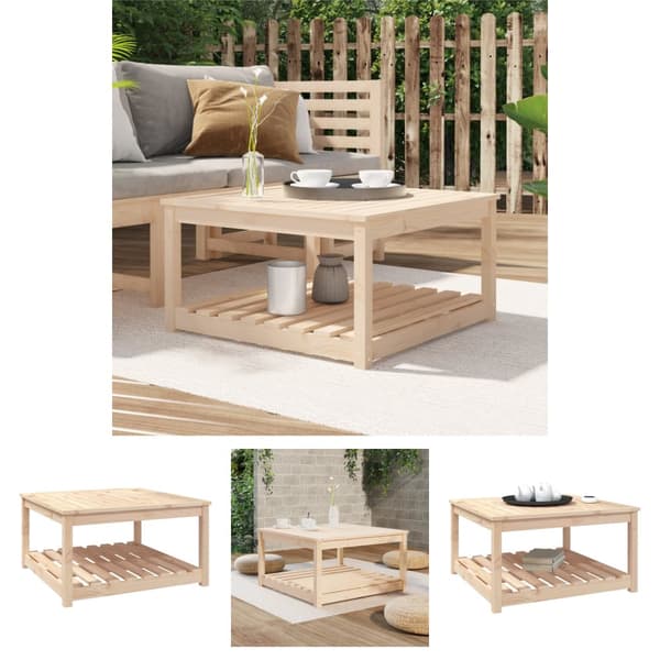 The Living Store havebord 82,5x82,5x45 cm massivt fyrretræ - Haveborde