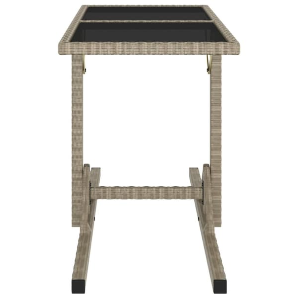The Living Store havebord 110x53x72 cm beige glas og polyrattan - Haveborde