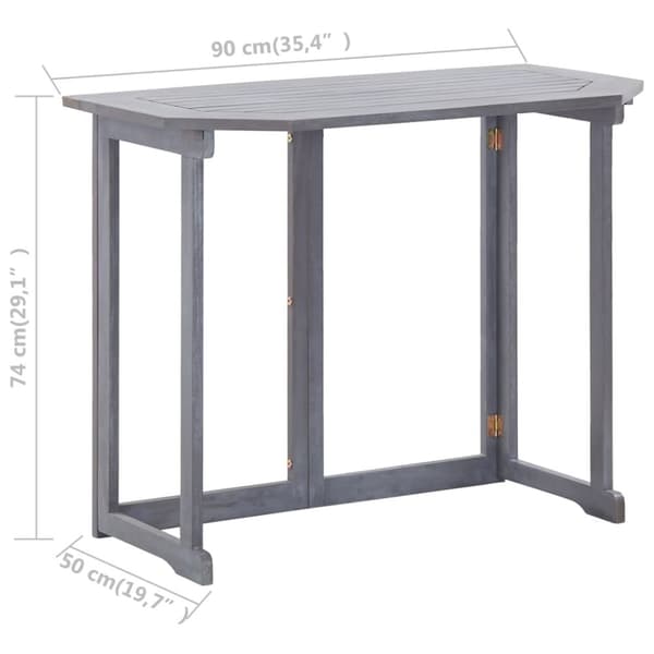 The Living Store Kokoontaittuva parvekepöytä 90x50x74 cm täysi akaasiapuu -  Ulkopöydät